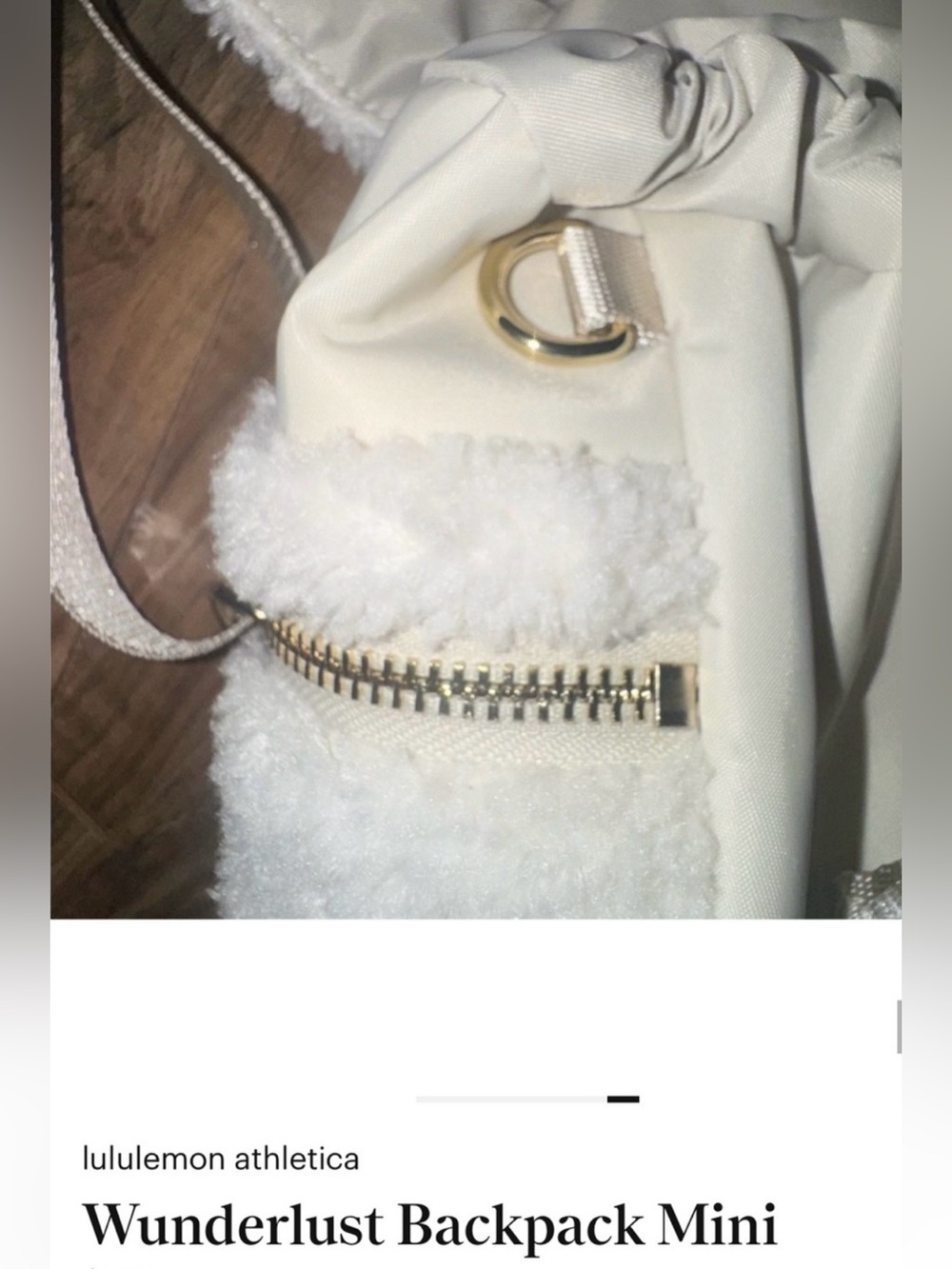 NWOT lululemon athletica Cream Sherpa Trim Backpack - Picture 5 of 6